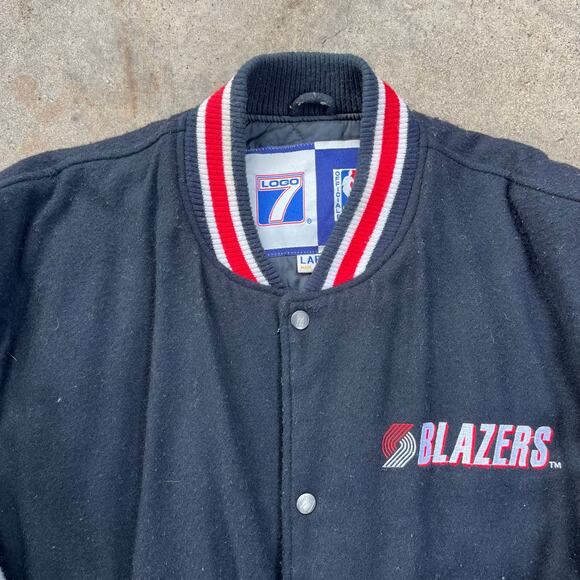 Vintage 90s Portland Trailblazers Logo 7 Letterman Jacket Large - Picture 4 of 7